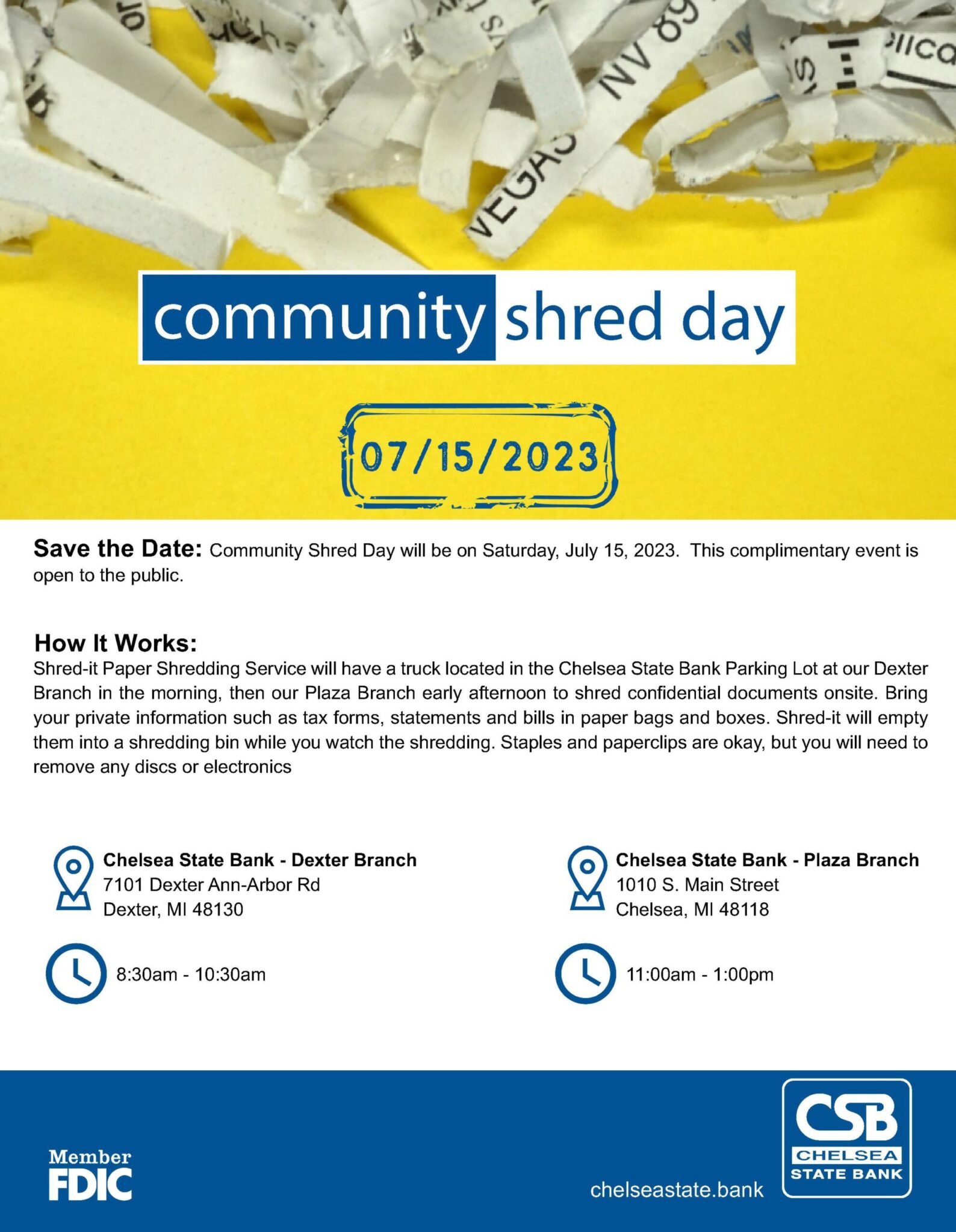 Community Shred Day 7-15-2023